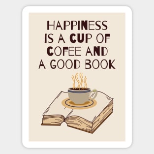 Happiness, coffee, a good book Sticker